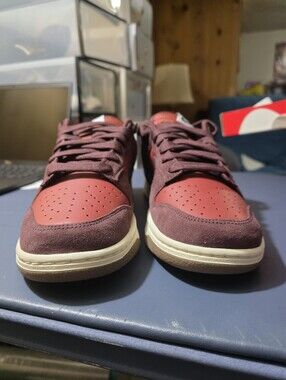 Nike Dunk Low "Mars Stone/Black", Size 10m  Burgundy Low-Top Sneakers